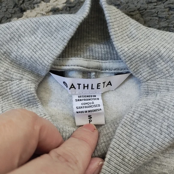 Athleta Women's Apollo Crewneck Sweatshirt Athletic Grey Soft Small Petite - Picture 14 of 14